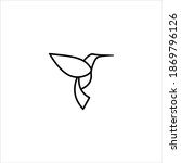 Simple Hummingbird Line Logo...