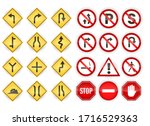 set of red and yellow traffic... | Shutterstock .eps vector #1716529363