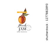 black and white peach jam logo... | Shutterstock .eps vector #1277882893