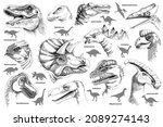 set of hand drawn monochrome... | Shutterstock .eps vector #2089274143