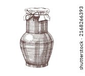 drawing of ceramic milk jug on... | Shutterstock .eps vector #2168266393