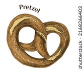 salty pretzel isolated on a... | Shutterstock .eps vector #2168266403