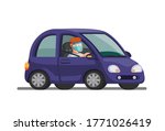 man riding car wear mask and... | Shutterstock .eps vector #1771026419