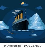 Titanic Cruise Ship Sail In Sea ...