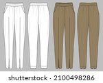 girls fashion formal pant flat... | Shutterstock .eps vector #2100498286