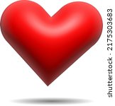 3d vector red heart isolated on ... | Shutterstock .eps vector #2175303683