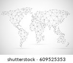 polygonal world map made of... | Shutterstock . vector #609525353