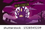 halloween night background with ... | Shutterstock .eps vector #1528545239