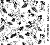hibiscus flower pattern  | Shutterstock .eps vector #1334966780