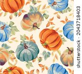 fall seamless pattern with... | Shutterstock .eps vector #2043718403