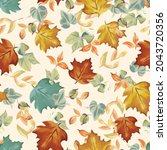fall seamless pattern with... | Shutterstock .eps vector #2043720356