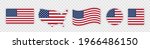 usa flag icon set. stripes... | Shutterstock .eps vector #1966486150