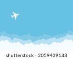 blue sky with plane flying... | Shutterstock .eps vector #2059429133