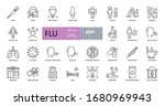 set of vector flu icons with... | Shutterstock .eps vector #1680969943