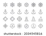 Vector Icons Of Ship Steering...