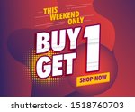 buy 1 get 1 free template... | Shutterstock .eps vector #1518760703