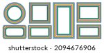 set of rainbow frames in 1970s... | Shutterstock .eps vector #2094676906