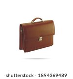 Brown leather briefcase...