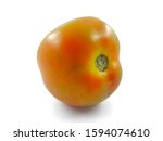 fresh tomatoes.  orange tomatoes on a white background