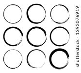 vector set of grunge circle... | Shutterstock .eps vector #1392076919