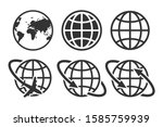 globe earth set icon vector... | Shutterstock .eps vector #1585759939