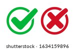 set check mark and cross.... | Shutterstock .eps vector #1634159896