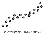 Paw Prints Of Dogs  Vector...