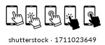 hand touch screen smartphone... | Shutterstock .eps vector #1711023649