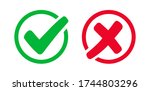 set check mark and cross.... | Shutterstock .eps vector #1744803296