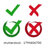 set check mark and cross.... | Shutterstock .eps vector #1794606700