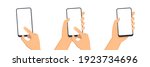 hand holding smart phone. flat... | Shutterstock .eps vector #1923734696