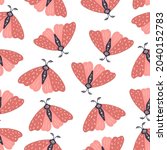 seamless pattern with moth.... | Shutterstock .eps vector #2040152783