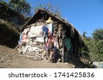 Small photo of Kaule, Chitwan/Nepal- 02/26/2020 : Elderly man from Chepang tribe, Chepangs are the most marginalized ingenious communities of Nepal. Their ancestor used to eat wild potato (Githa) to survive.