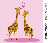 Two Cute Giraffes Are Happy...