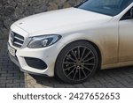 Small photo of Gizelyurt Cyprus 02.08.2024 front fender and headlight fender of a Mercedes car 1