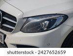 Small photo of Gizelyurt Cyprus 02.08.2024 front fender and headlight fender of a Mercedes car