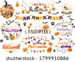 lots of cute halloween... | Shutterstock .eps vector #1799910886