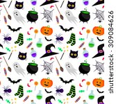 vector seamless halloween... | Shutterstock .eps vector #309084626