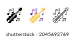 Violin And Musical Notes Icon...