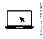 laptop with pointer or cursor... | Shutterstock .eps vector #1492552829