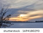  Winter Rural Landscape With...