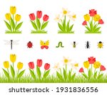 garden spring flowers. a bush... | Shutterstock .eps vector #1931836556