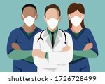 doctor is a hero with blue... | Shutterstock .eps vector #1726728499