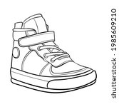 shoe line drawing. shoes... | Shutterstock .eps vector #1985609210