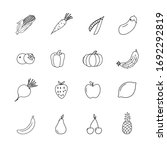 set of flat fruits and... | Shutterstock .eps vector #1692292819