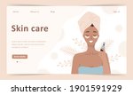 skin care concept. landing page ... | Shutterstock .eps vector #1901591929