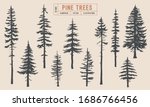 pine tree silhouette vector... | Shutterstock .eps vector #1686766456