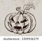 Vector Halloween Pumpkin. Hand...