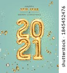 2021 golden decoration holiday... | Shutterstock .eps vector #1845452476