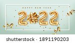 2022 golden decoration holiday... | Shutterstock .eps vector #1891190203
